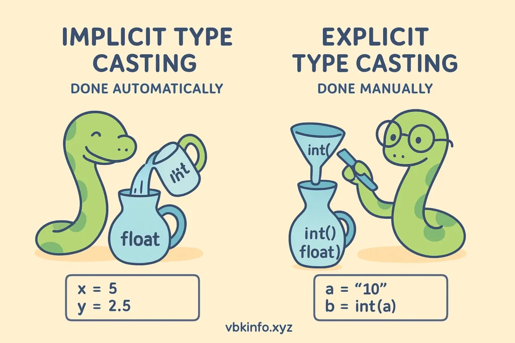 what is type casting in python
type casting and type conversion in python
